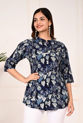 JagMohan Creation Casual Printed Women Blue Top