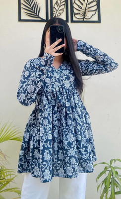 savro Casual Printed Women Blue Top