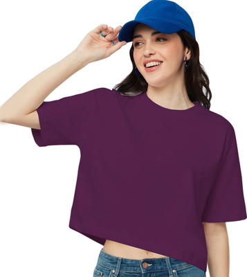 naruvees Casual Solid Women Purple Top