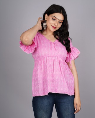 SumanFashion Formal Printed Women Pink Top