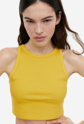 holdvalley Casual Solid Women Yellow Top