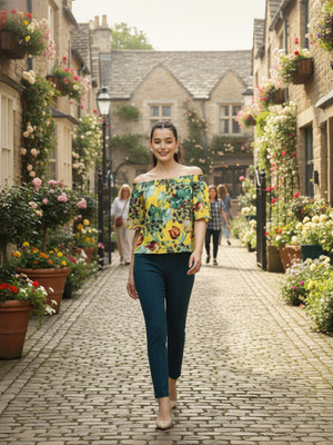 OXOLLOXO Casual Printed Women Yellow Top