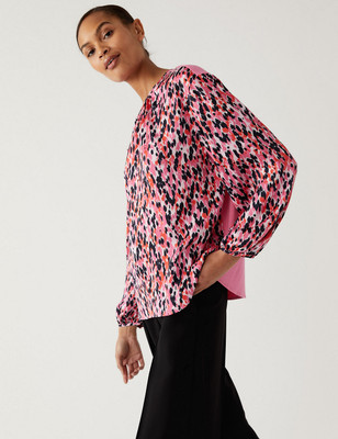MARKS & SPENCER Casual Printed Women Pink Top