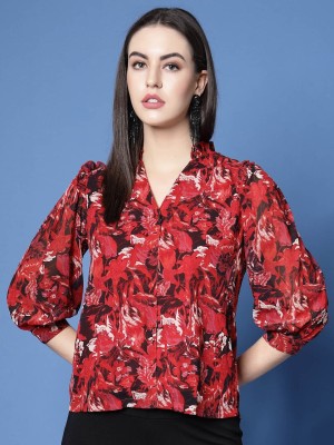 PLUSS Casual Printed Women Multicolor Top