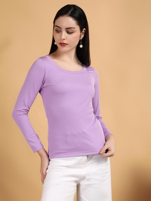 KOTTY Casual Solid Women Purple Top