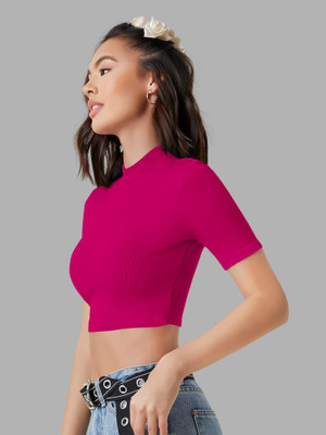 Maheshvi Casual Solid Women Pink Top