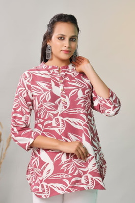 SiIDHI TEXTILE Party Printed Women Pink Top