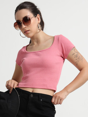 CORSICA Casual Solid Women Pink Top