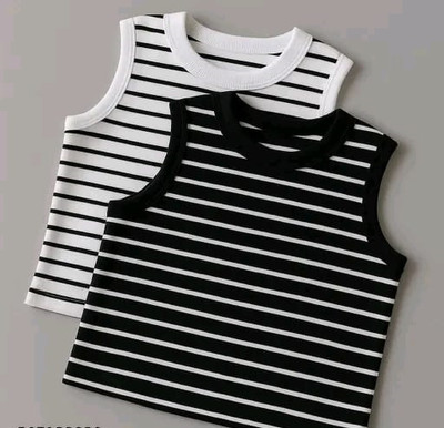 TUSI Casual Striped Women Black Top