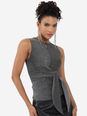 Tokyo Talkies Casual Printed Women Black Top