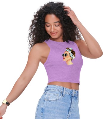 Fashion And Youth Casual Printed Women Purple Top