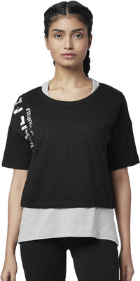 Ajile By Pantaloons Casual Color Block Women Grey Top