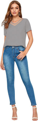 Shoponbit Casual Solid Women Grey Top