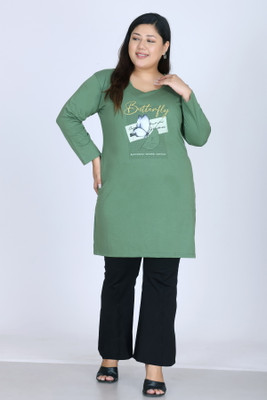 UNIKITES Casual Solid Women Green Top