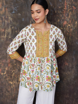 Melange by Lifestyle Casual Printed Women Pink Top