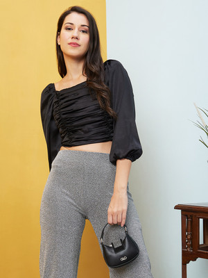 Globus Casual Solid Women Black Top