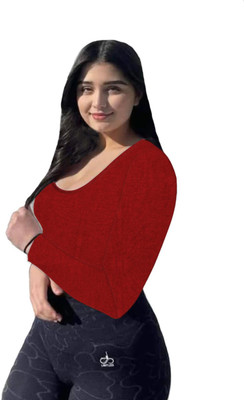 THE BLAZZE Casual Solid Women Red Top