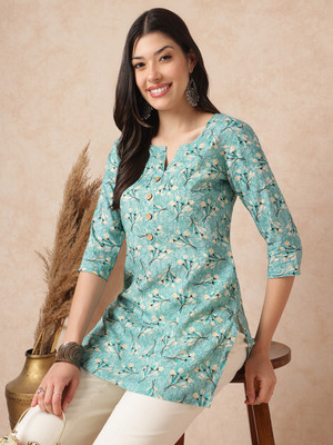 Janakdulari Creation Formal Printed Women Light Blue Top