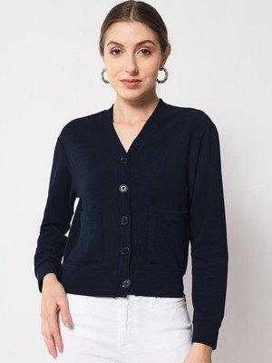 CHEMISTRY Casual Solid Women Dark Blue Top
