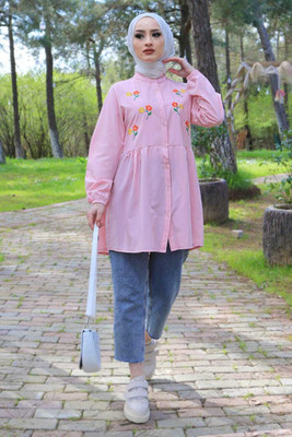 REYANSHFASHION Party Embroidered Women Pink Top