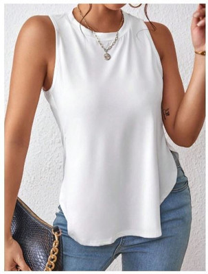 Styvibe Casual Solid Women White Top
