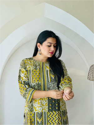craftwell studio Casual Self Design Women Yellow Top