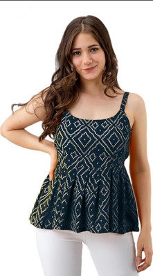 BRAVAL BROTHERS Party Printed Women Green Top