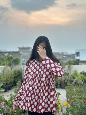 UT Venero Casual Printed Women Red, White Top