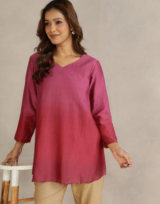 Fabindia Casual Tie & Dye Women Red Top