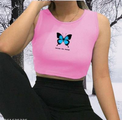 karan gupta Casual Printed Women Pink Top