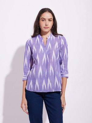Pink Fort Casual Self Design Women Purple Top
