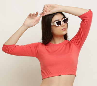 GLAMY COUTURE Casual Solid Women Pink Top