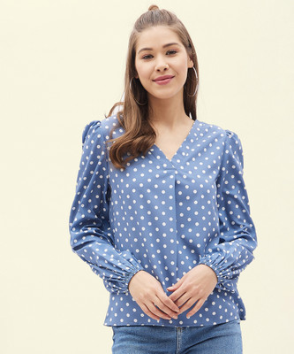 HARPA Casual Printed Women Grey Top