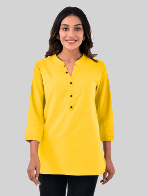 QuaClo Casual Solid Women Yellow Top