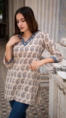 SANGOURI Casual Printed Women White Top