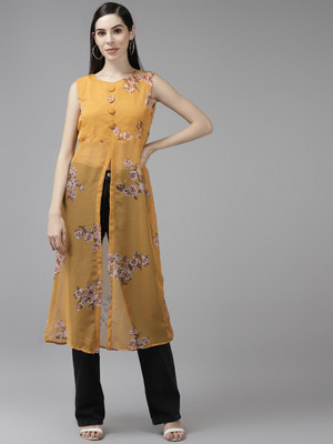 Aarika Casual Printed Women Yellow Top