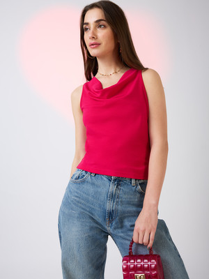 Globus Casual Solid Women Pink Top