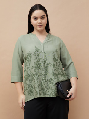 Nexus by Lifestyle Casual Printed Women Green Top