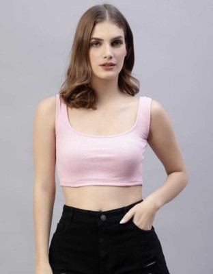 GOULFASHION Casual Solid Women Pink Top