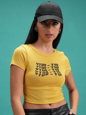 Tokyo Talkies Casual Printed Women Yellow Top