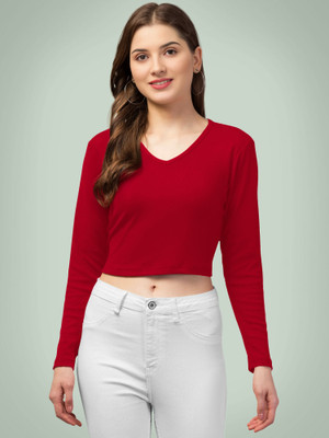 Kashonaa Casual Solid Women Red Top
