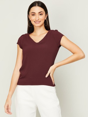 CODE by Lifestyle Casual Solid Women Red Top