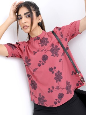 KETCH Casual Floral Print Women Pink Top