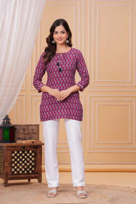 Sinyaar Casual Printed Women Maroon Top