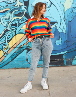 HouseOfCommon Casual Striped Women Multicolor Top