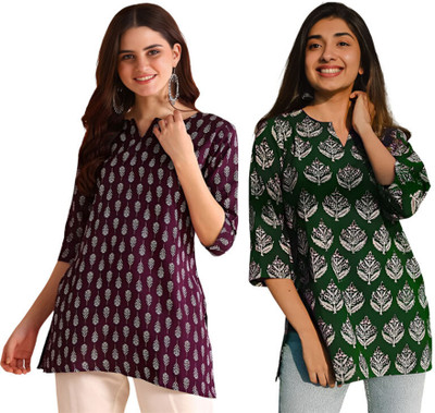 ak fashion mall Casual Floral Print Women Purple Top