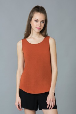 VAN HEUSEN Casual Solid Women Orange Top