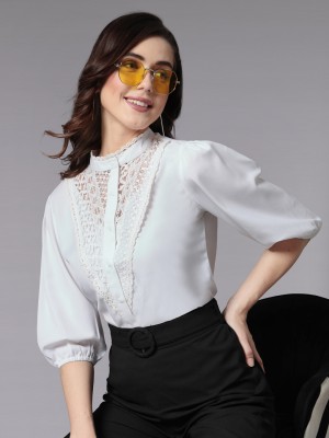 Style Quotient Casual Solid Women White Top