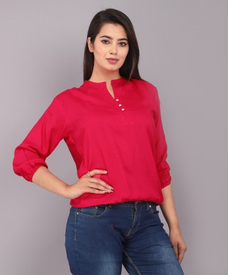 FASHION FALCON Casual Printed Women Red Top