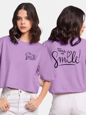 hkCreation Casual Printed Women Purple Top